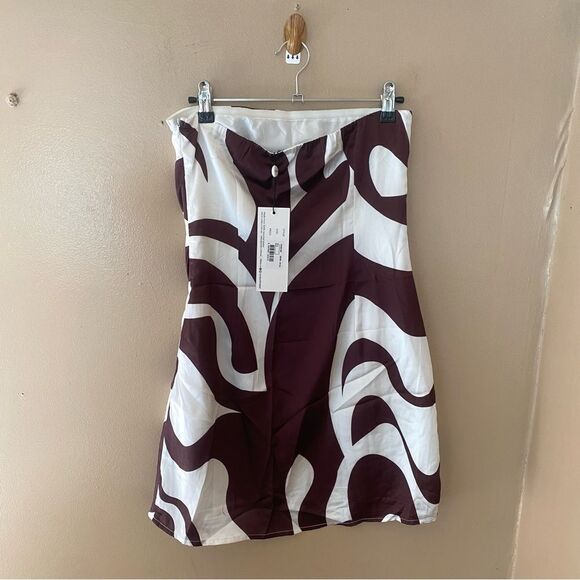 NWT SNDYS Angel Mini Dress in Brown Swirl print beach resort Revolve S - Picture 9 of 9